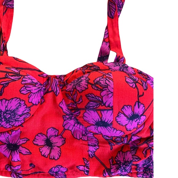 B•O•G Collective Floral Brami in Red. Size XS. NWOT - Picture 3 of 8